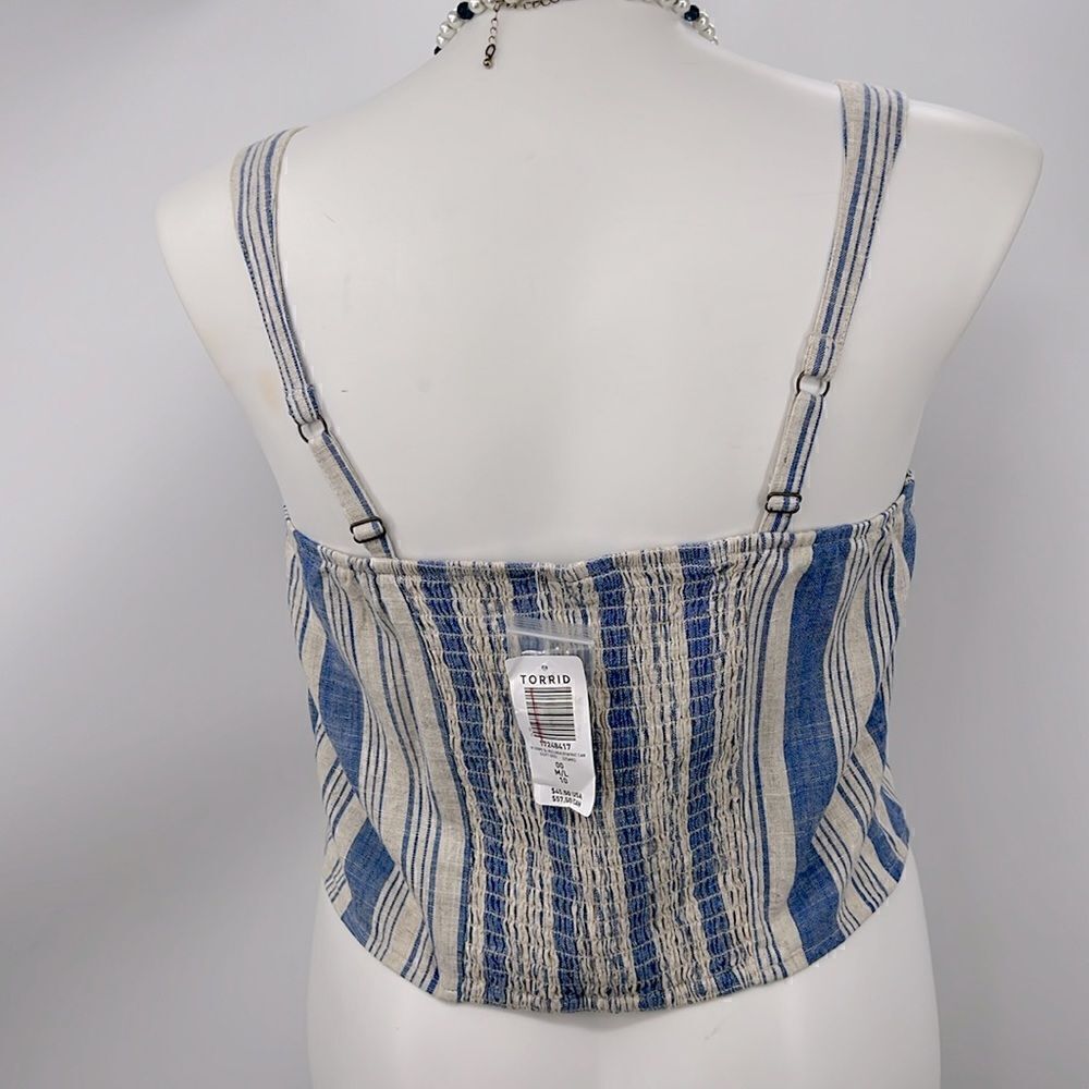 Torrid adjustable strap striped button front cami - Picture 3 of 4